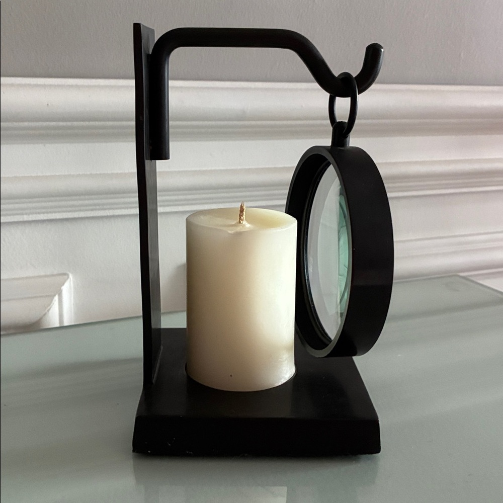 Pottery Barn Magnifying Candle Holder & Pier 1 Spiced Pear Candle Set - Picture 4 of 10